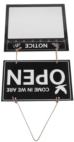 OSALADI Letrero de Horario Comercial de Madera Doble Cara 24x15 Cm Resistente al Desgaste para Puerta de Tienda Cartel Abierto y Cerrado Decorativo para Restaurantes y Comercios