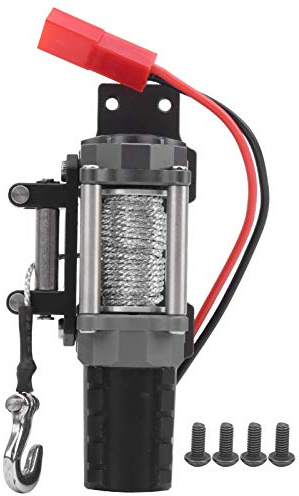 Wangcmcol Treuil électrique pour voiture télécommandée, câble en nylon super doux, construction en alliage d'aluminium, interrupteur de sortie rotatif, compatible avec camion sur