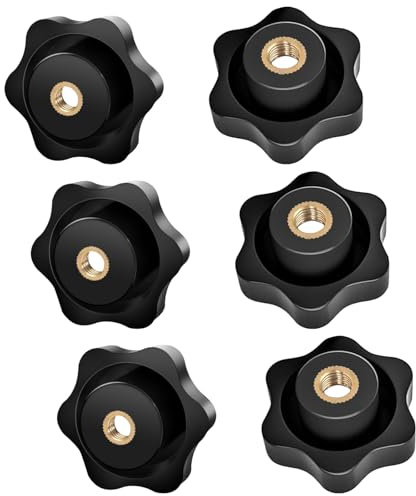 VYZUTR Sterngriffmutter M6 6 Stück, Innengewinde Klemmknopf Durchmesser 32mm, Rändelmutter, Sterngriffmutter Messing, Rändelgriffmuttern für mechanische, Industrie, Möbel, Elektronische Ausrüstung