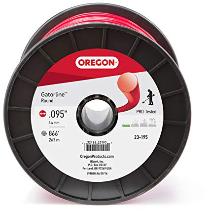 Oregon 23-195 Professionelle rote Gatorline Trimmerschnur, rund, 0,2 cm Durchmesser, 1,4 kg Spule