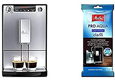 Melitta Caffeo Solo E950-103, Cafetera Molinillo, 15 Bares, Café en Grano para Espresso, Limpieza Automática + Pro Aqua Cartucho de Filtro Descalcificador