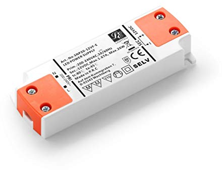 LIGHTEU, LED Trafo Netzteil 20 W, 12 V DC, 1,67 A Konstantspannung für LED Streifen und G4, MR11 und MR16 LED Leuchtmittel