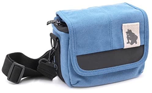 vhbw Kameratasche kompatibel mit Panasonic Lumix DMC-FZ300, DMC-FZ2000, DC-TZ91, DMC-FZ1000 Kamera - schwarz/grau/blau, inkl. Schultergurt