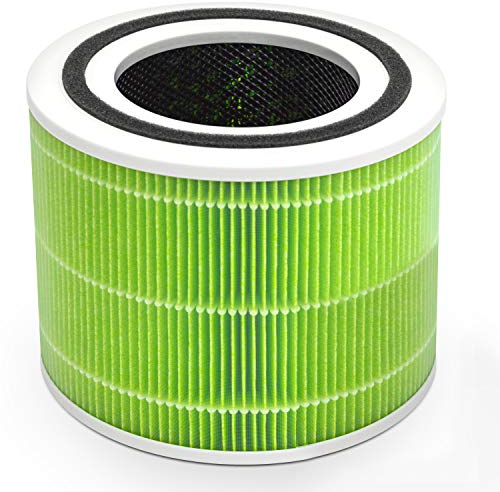 LEVOIT Air Purifier Mold & Bacteria Replacement Filter, 3-in-1 HEPA, High-Efficiency Activated Carbon, Core 300-RF-MB, Green