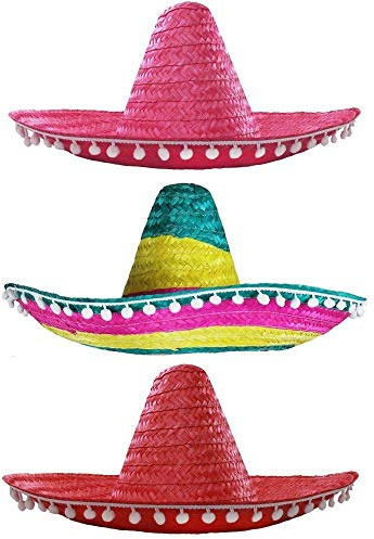 I LOVE FANCY DRESS Paquete DE 100 Sombreros Mexicanos DE Paja EN DIVERSAS Colores para NIÑOS Fiestas DE Grupo O Carnaval