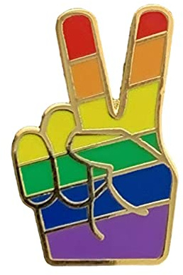 Smartbadge® Regenbogen-Anstecknadel LGBTQ & Gay Pride Victory V Salute Peace Zeichen Emaille Revers-Anstecker