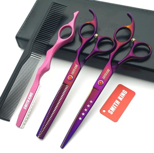 forbici per capelli da 7,0 pollici e forbici per sfoltire i capelli con pettini a rasoio in 1 set