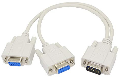 PNGKNYOCN 30 cm DB9 Y Splitter Kabel DB9 9 Pin 1 Stecker auf 2 Buchse RS232 Serial Splitter Adapter Gerade Durchgangskabel zum Verbinden verschiedener serieller Schnittstellengeräte