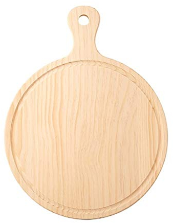 QSCTYG Pizza Pans Wooden Round Pizza Board Hand-made Pizza Baking Pan Baking Stone Pizza Stone Cake Baking Pan 88 (Size : 9 inch)