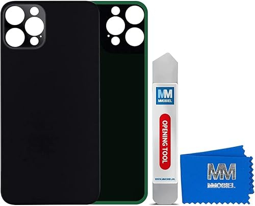 MMOBIEL Vitre arrière de Cache Batterie Remplacement Compatible avec iPhone 12 Pro Max - 6.7 inch Noir INCL Outil d'ouverture