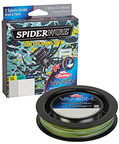 Spiderwire Uni – Erwachsene SUCVNDS10-AQC Angelschnur, Aqua Camo/Transparent, 164yd | 150m