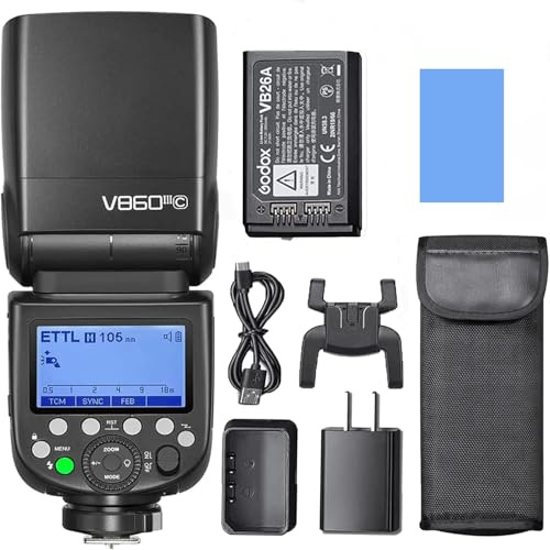 Godox V860III-C Kamera-Blitzlicht Wireless TTL Sender/Empfänger Speedlite GN60 1/8000s HSS Built-in 2.4G Wireless X System Ersatz für Canon 1DX/5D Mark III/5D Mark II Kameras