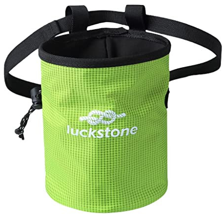 Harilla Große Kreidetasche Zum Klettern, Klettern Im Freien, mit Kordelzug, Verstellbarem Gürtel Und Bürstenrille, Grün