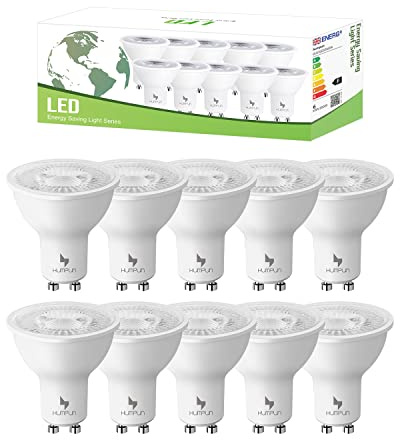 GU10 LED Bulbs, Warm White 3000K GU10 Bulb 6W 350LM, 50W Equivalent, Non-dimmable Spot Light Bulb, 120° Beam Angle, AC 220-245V LED Bulbs, Pack of 10 [Energy Class F]