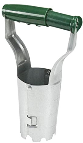 BYYLECL Outil de repiquage de bulbes de jardin avec poignée, en acier inoxydable, trou pointu, multifonctionnel, vert foncé