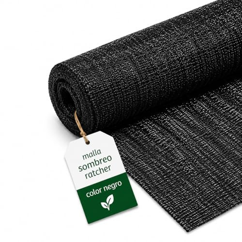 Flonatur Mallas ocultación jardín Negra 2x100m, Malla Tipo Rachel sombreo, ocultación al 90%, Malla jardín Negra, Varias Medidas (2x100m, Negro)