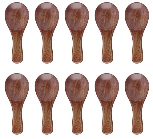 10pcs Small Wooden Spoons, Cooking Condiments Spoons, Honey Teaspoon for Kitchen Seasoning Oil Coffee Tea Sugar