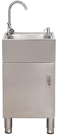 TRGCJGH Spülenunterschrank Spülschrank Edelstahl Unterschrank mit Spüle Küchenschrank 1 Türen(37.5x32x80cm/14.7x12.5x31.4in)