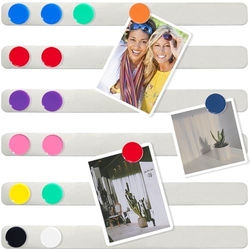 ZDZBLX Magnettafel Memoboard Magnetleiste Memotafel Selbstklebend Magnetleisten Pinnwand Magnetisch Magnetwand Magnettafel Küche Edelstahl Magnettafeln mit 10 Starke Magnete für Fotos Kalender,6 Stück