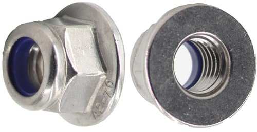 OPIOL QUALITY® Flanschmuttern M3 (50 Stück) selbstsichernd ohne Sperrverzahnung aus Edelstahl A2 DIN 6926 Flansch Sicherungsmuttern Polyamid-Klemmteil Klemmmuttern Selbstsichernde