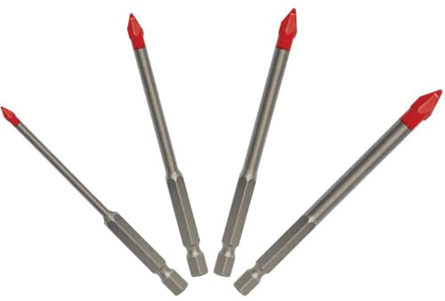 Diablo Hard Tile & Stone Carbide Tipped Drill Bit Set - Ideal for Hammer and Rotary Drills - Hex Shank, 3-1/2 Length, 5 Pieces Bits - DMANSP1070S