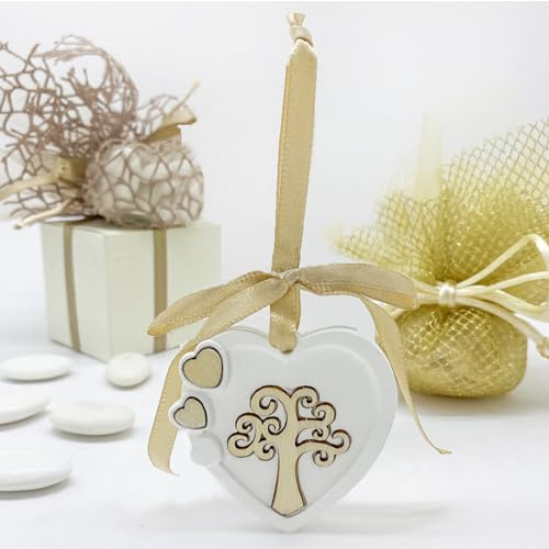 Doni Bomboniere 6pz Ciondolo Applicazione Albero della Vita SEGNAPOSTO Battesimo Bambina Matrimonio SPOSI Nozze BOMBONIERE Nascita Bimbo Decorazione ADDOBBO CRESIMA Gadget FINE Festa