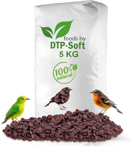 Fågelmat | Fågelfoder | Fågelfoder | Rrussin | Fåglar | för trastlöst, dommplar, kalk, grön fink | utan kemiska tillsatser | Premium (5 kg)