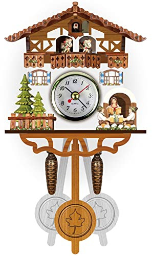 Uposao Kuckucksuhr Holz Kuckucksuhr mit Pendel Vintage Holz Wanduhr Dekoration für Wohnzimmer Schlafzimmer Küchendekoration Cafe Restaurant Hotel