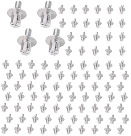 Pcmursal 100 Pcs Hammer Drive Rivets, Aluminum Core Rivets with Round Head, for Household, Mechanical Equipment, Electronic Equipment