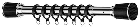 SADITY Gardinenstange ohne Bohren,Teleskop Duschstange Duschvorhangstange Teleskopstange Stange Dusche 35-50Cm (Color : Metallic, Size : 2.1-3m)
