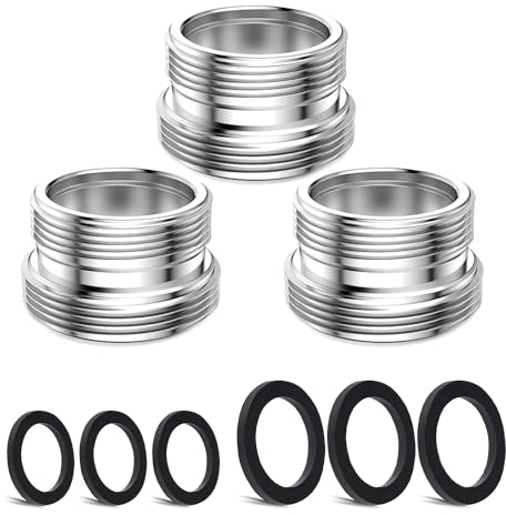 3 pièces Kit d'adaptateur de robinet, CNYMANY Mâle M22 mm vers Mâle M18 mm Ensemble d'adaptateurs pour aérateur de cuisine Adaptateur de robinet d'évier Filtre à eau pour tuyau d'arrosage