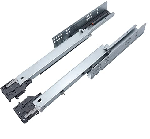 Schubladenschienen mit sanftem Schließmechanismus, unsichtbar, verdeckte Unterbaumontage, Vollauszug unter dem Schreibtisch, Plattformregal, Schubladenschienen, Schienenbelastung 40 kg (mehrfarbig)