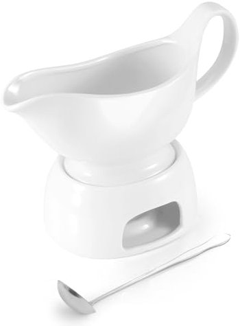 LoeJan 17OZ Gravy Boat with Spoon, Ceramic Sauce Serving Dish, Easy-Pour Big Dripless Lip Spout Serveware Set for Salad Cream Milk Broth Black Pumpkin Thanksgiving