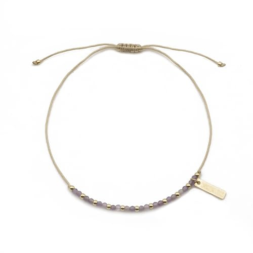 Générique Bracelet à Perles Fin et Élégant pour Femme - Bijou Minimaliste avec Cordon Ajustable, Idéal pour Cadeaux et Occasions Spéciales Noël Anniversaire Saint-Valentin