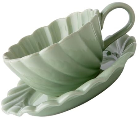 Alipis 1juego Tazas De Cerámica Estilo Aesthetic Con Platillo Set De Taza De Café y Saucer Para Té Tarde y Desayuno