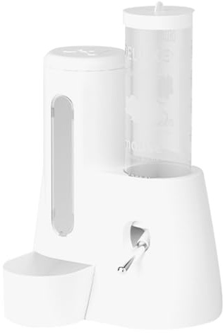 Hamster-Tränke Mit Halterung – Anti-Tropf-Wasserer Für Meerschweinchen – 2-in-1 Auto-Tränke Mit Futterbehälter – 300 Ml Futter + 125 Ml Wasser Für Hamster, Hase