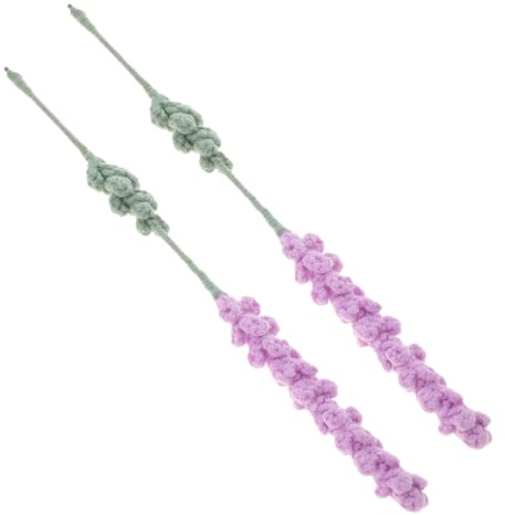IMIKEYA 2 Pezzi Lavanda All Uncinetto Fatti per Decorazioni da Tavola e Bouquet da Sposa Artificiale per Decorazioni Domestiche e Speciali