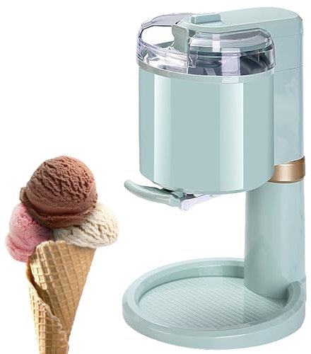 Máquina para Hacer Helado Casero, Mini Helado de Frutas de 1 L, Diseño Extraíble, Revestimiento Apto para Uso Alimentario, Permite Preparar de 7 a 8 Conos a la Vez, Cubierta Visual, Operación con Un