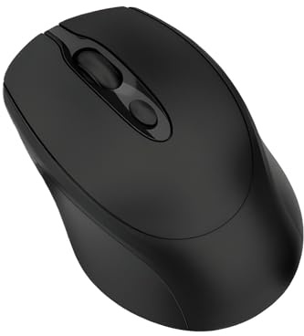 Mouse wireless ricaricabile, Bluetooth 5.0 e 2.4G, 3 velocità, design ergonomico, nero.