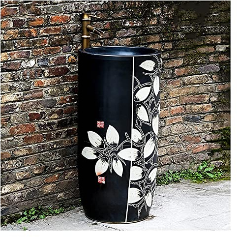 Lavabo Art Hotel Home, Meuble sous-Vasque en céramique rétro Facile à Nettoyer, sur Pied (B-42 x 83 cm (16 x 32 po)) (I 42 x 83 cm (16 x 32 po))