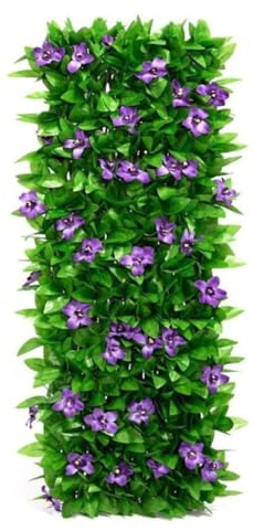 Recinzione di edera artificiale, siepe da giardino per la privacy, espandibile, con foglie verdi finte, decorazione per balcone, patio, cortile