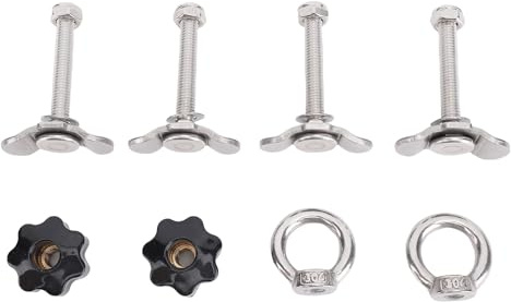 Akozon Kit de Montage D'écrous Filetés à Double Goujon en L M8 X 60 Mm en Acier Inoxydable pour Camion, Benne, Remorque, Contrôle de Chargement