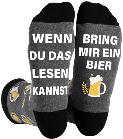 Zemolo Lustige Socken mit Spruch für Herren – Geschenk für Männer Papa Opa Fahrrad Golf Socken 43-46 Ideal zum Geburtstag Vatertag Weihnachten Ostern