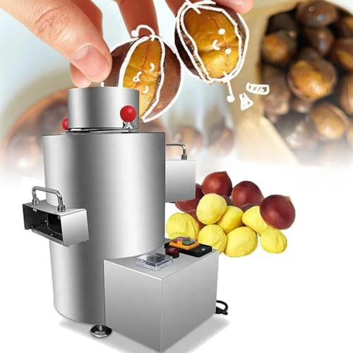 ZXINXIN Machine à éplucher électrique avec éplucheuse et ouvreuse Automatique pour châtaignes avec éplucheuse crantée à Vitesse réglable de 40 kg/h pour amandes-Noisettes-châtaignes 12V