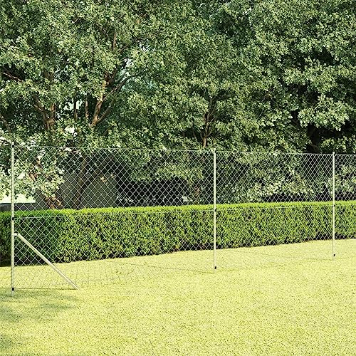 Maschendrahtzaun Komplettset, Verzinkter Stahl, 15x1,5m, Silbern, Robuster Gartenzaun mit Pfosten, Witterungsbeständig, Langlebiges Zaunsystem für Garten und Hof