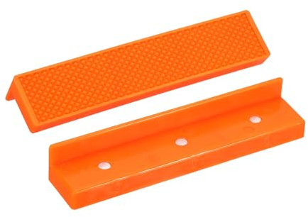 HARFINGTON 1 Set Vise Jaw Pads 5 Rubber Flat Magnetic Vise Soft Jaws Standard Anti-Scratches Vice Covers Tools for DIY Making Woodworking Clamping Plumbing, Orange