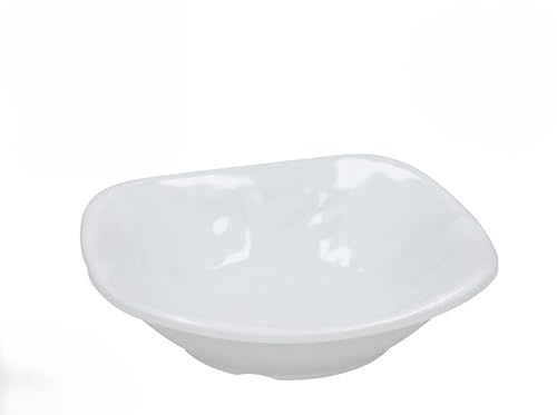 Gerimport Platos Hondos Skiper Blancos de Melamina, 12,5 cm, Pack de 6, Diseño Orgánico, Aptos para Lavavajillas