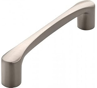 SIRO Möbelgriff Emsdetten, Schlicht, Druckguss vernickelt feingeschliffen, 147 mm x 34 mm x 19 mm, LA 128 mm, 1013-147ZN21