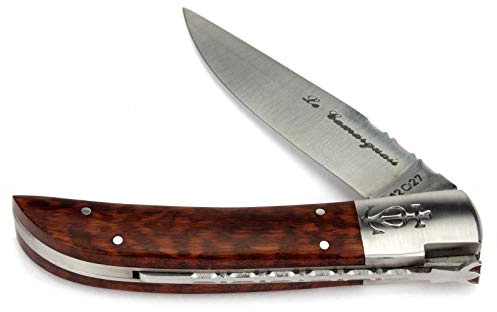 Le Camarguais 12 cm Taschenmesser 20022 - Griffschalen Schlangenholz Amourette - Klinge 10 cm Stahl 12C27-1 Backe