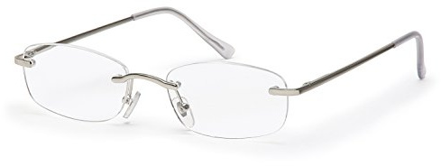 FILTRAL Randlose Lesebrille/Rahmenlose Unisex Lesehilfe mit Federbügeln für Damen & Herren in silber matt / +1,00 dpt. F4538286